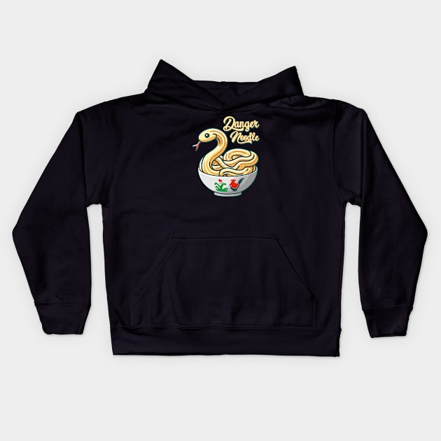 Danger Noodle in a bowl Kids Hoodie by don_kuma